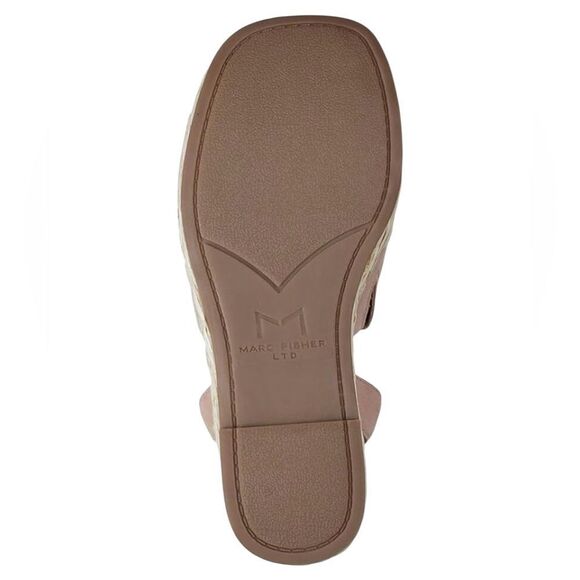 NWT MARC FISHER LTD NELLY ANKLE STRAP WEDGE SANDALS IN LIGHT NATURAL SIZE 9 - Picture 3 of 6